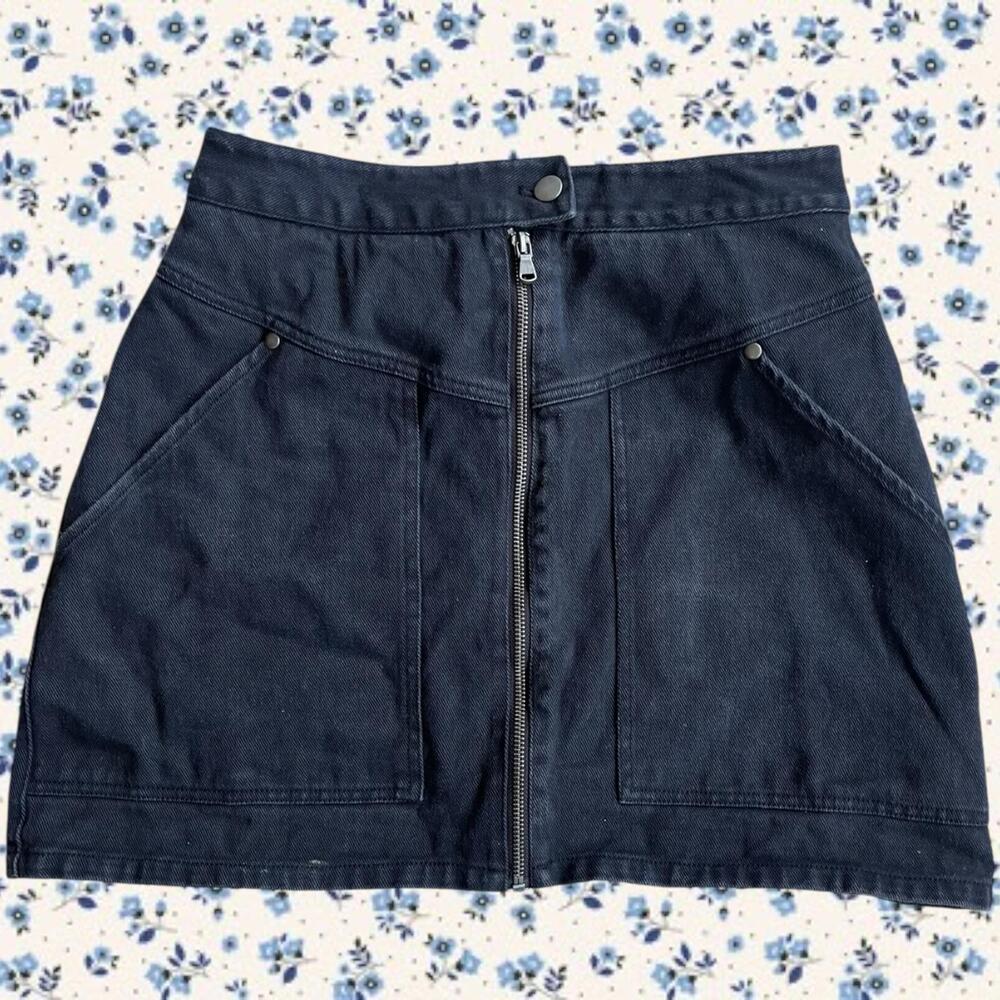 Rebecca Minkoff Black Denim Mini Skirt Size 8